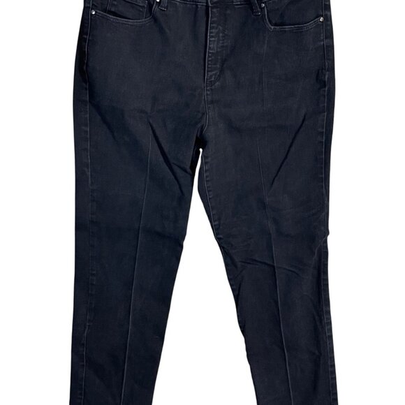 Lexington Straight Jeans Charter Club Black Jeans Size 14 Slightly Faded - Picture 1 of 6